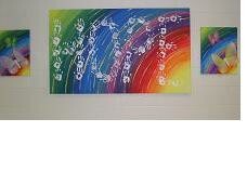 Picture of a ranbow piece of paper that says "HOPE"